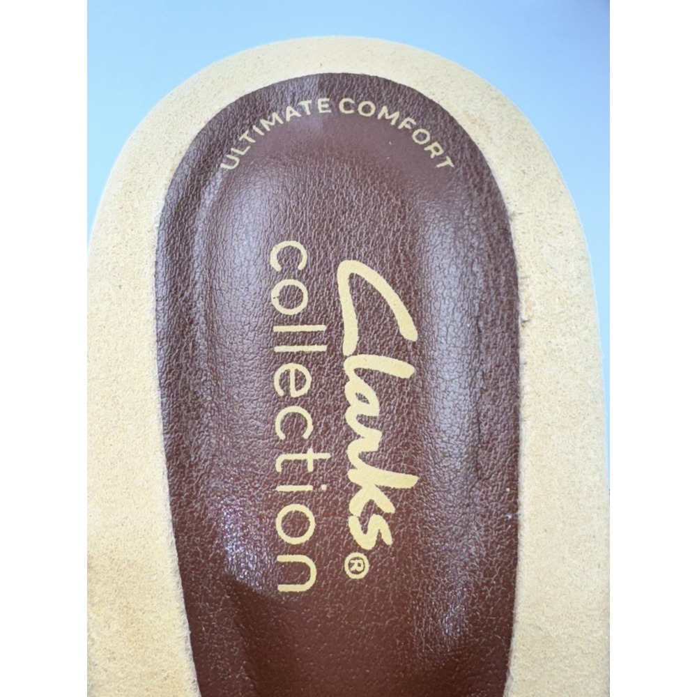 Clarks Womens Kyarra Judi Slip on Comfort Casual Brown Leather Wedge Sandal 8.5M - Picture 7 of 11